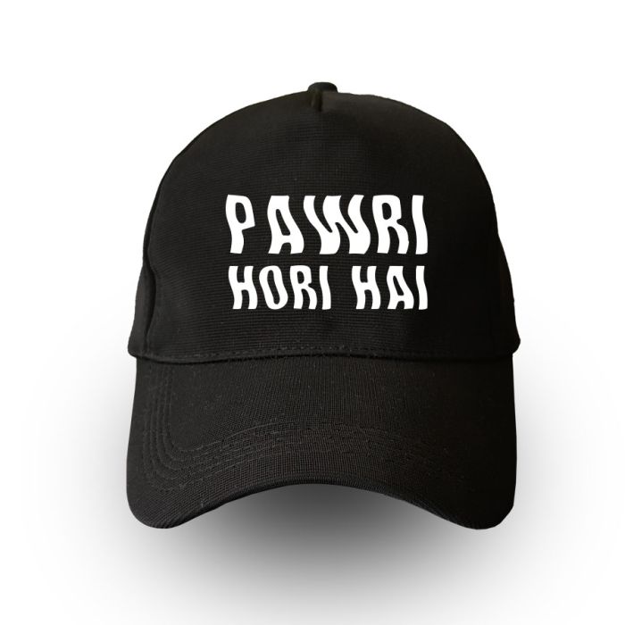 Pawri Hori Hai Glow In The Dark Black Cap by Yashraj Mukhate