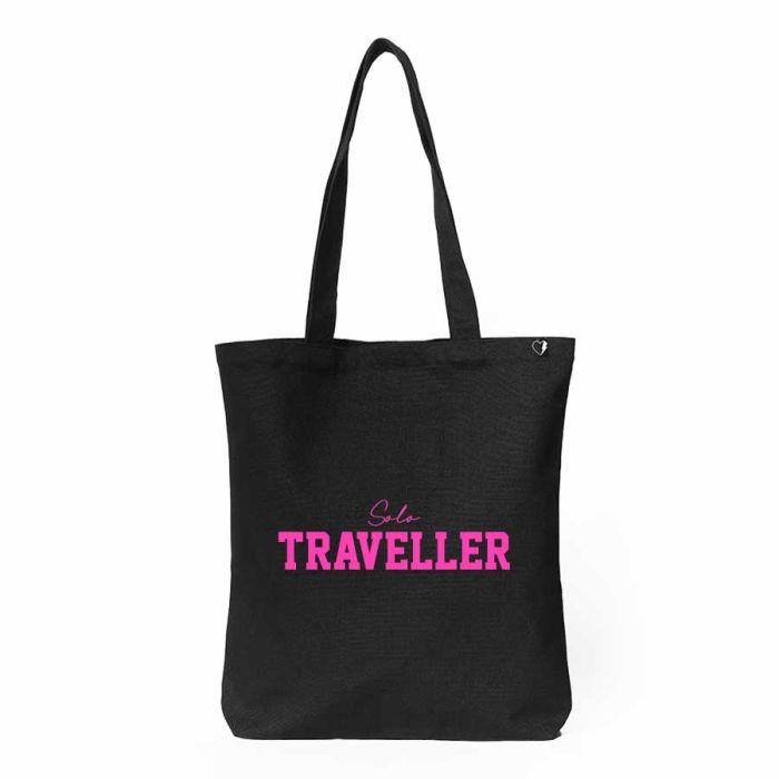Solo Traveller Black Tote Bag By Aditi Raval