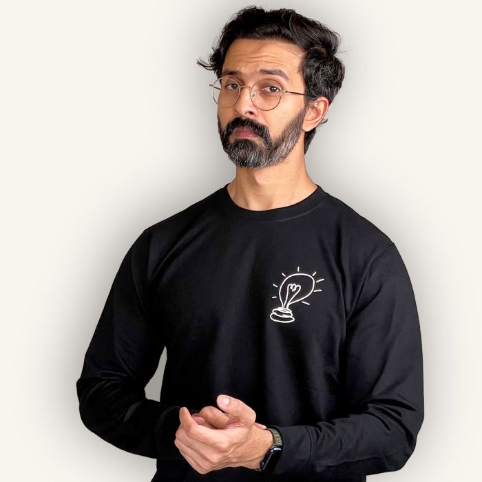 Inspiration Black Sweatshirt - Official Varun Duggi Merchandise