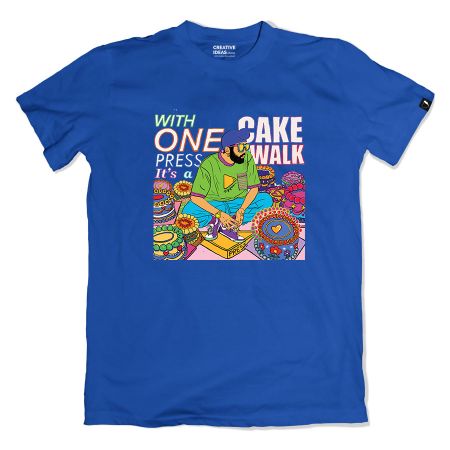 Blue Regular Fit Tshirt - Cakewalk by Param Sahib | Limited Edition
