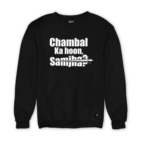 Chambal Ka Hoon Samjha - Official Vinod Chopra Films Merchandise - Black Sweatshirt