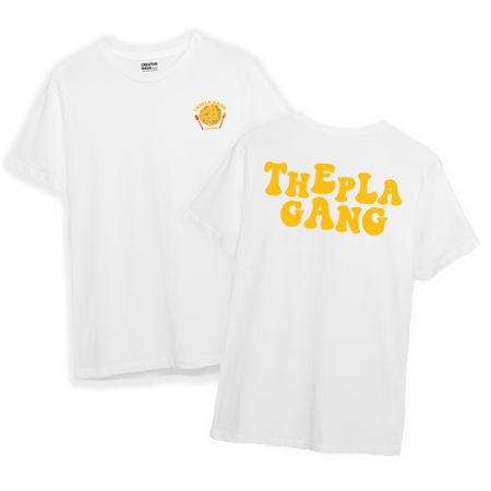 Thepla Gang Oversized White Front & Back Printed Tshirt - Official Viraj Ghelani Merchandise