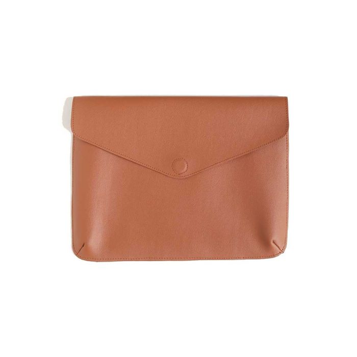 Brown Vegan Leather Laptop Sleeve - In a World Where Everything Is Protected by Yash Pradhan | Limited Edition