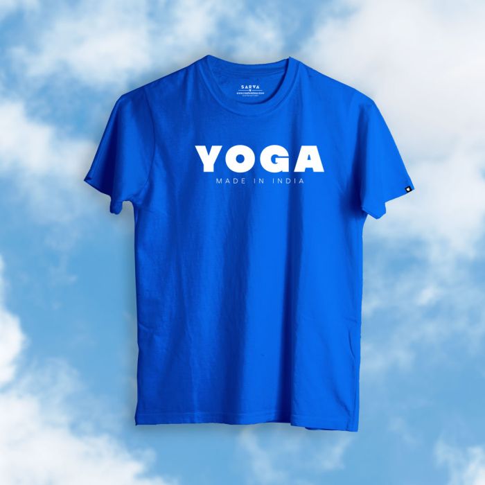 YOGA Made In India Blue Tshirt - Official SARVA Merchandise